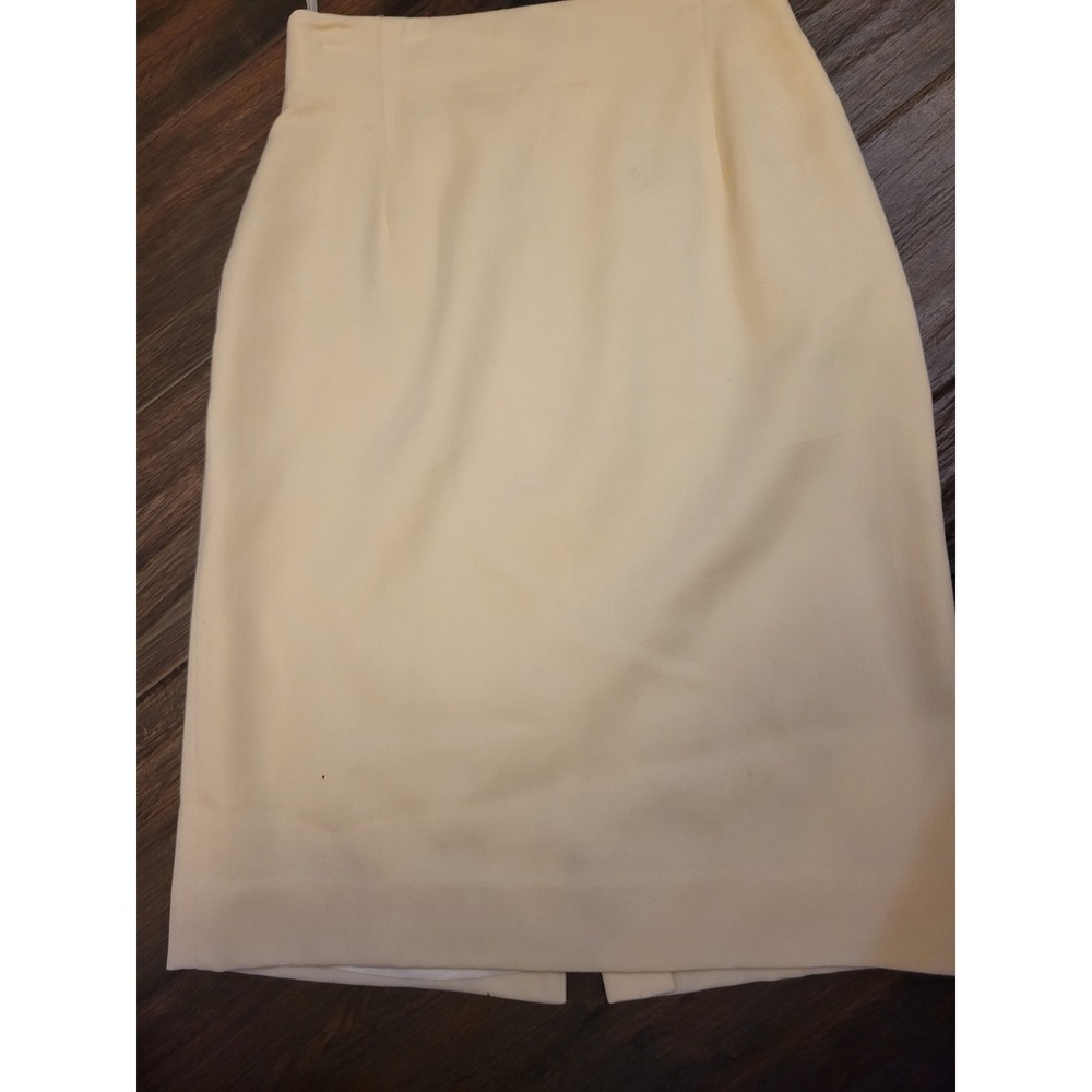 Liz Claiborne Collection Cream Ivory 100% Wool Pencil Skirt Size 4 Profes ‎ 716